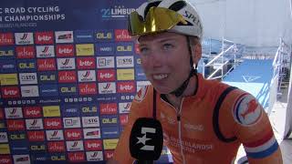 Lorena Wiebes  Interview at the start  UEC Championships LimbourgFlanders 2024 [upl. by Enawd66]