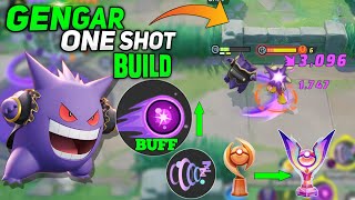 21 kills Gengar New One Shot Damage build for Dream Eater Pokemon unite [upl. by Enuj]