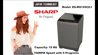 SHARP TOP LOAD WASHING MACHINE 15 KG ESMS155CZI [upl. by Boice462]