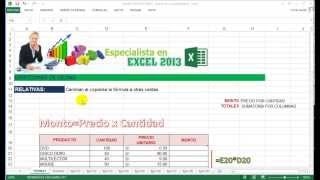 Tutorial de Excel 2013  Direcciones de Celda [upl. by Chiarra]