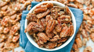 Keto Candied Pecans IN 10 MINUTES  Easy Low Carb Candied Pecans For Keto [upl. by Obed]