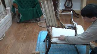 How To Reupholster A Wing Chair Pt 12 [upl. by Duaner]