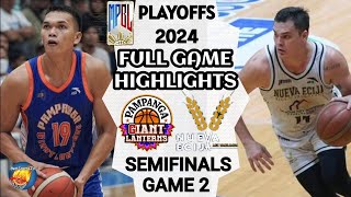 OT SEMIFINALS  MPBL HIGHLIGHTS  PAMPANGA GIANT VS NUEVA ECIJA  GAME 2 NORTH DIVISION PLAYOFFS [upl. by Allemap]