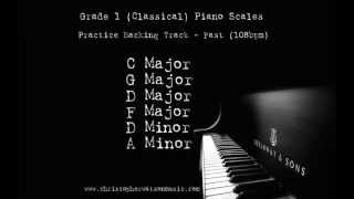 Grade 1 Classical Piano Scales  Backing Track  Fast 108bpm [upl. by Euqinna779]