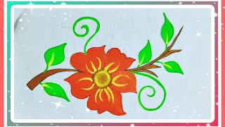 Beautiful Flower Design Painting  Easy Fabric Painting On Clothe [upl. by Eliza]