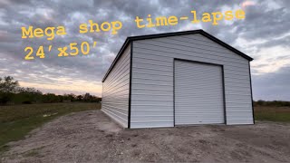 The shop went up quick check out this timelapse barn steelbuilding workshop [upl. by Weasner]