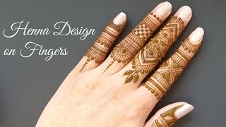 Easy DIY mehndi henna design on fingers [upl. by Arlina221]