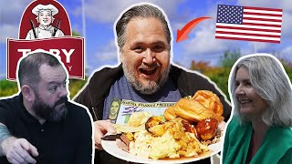 Americans Try Sunday Roast at Toby Carvery for the First Time British Family React [upl. by Pharaoh]