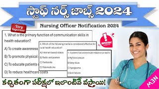 Tg Staff Nurse Model Paper 2024TG Staff Nurse Mock Test 2024Teja Academy Staff Nurse practice bits [upl. by Silverts]