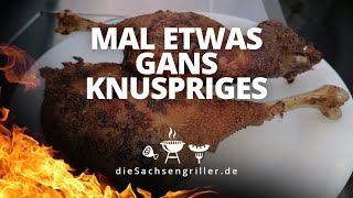 Gänsekeule  einfach lecker und schnell im Gasgrill  die sachsengriller [upl. by Sallee]