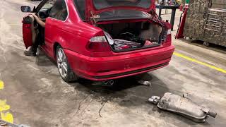 01 BMW 330CI E46 Muffler delete kept resonator [upl. by Katrina845]