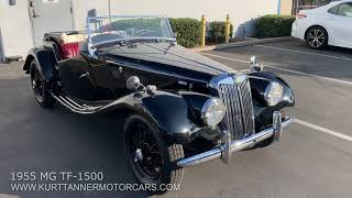 1955 MG TF 1500 ROADSTER BLACK WITH RED TRIM [upl. by Esilec]