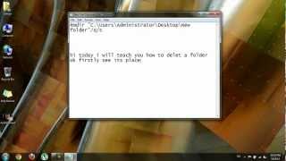 How To Delete Any Folder By Notepad Batch File [upl. by Dorise]