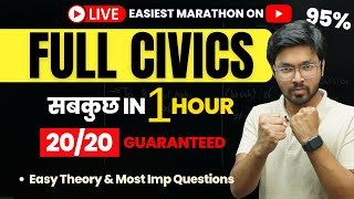 Full CIVICS in 1 Hour 😱 LIVE  Easy Theory amp Important Questions  Class 10 SST [upl. by Eyt]