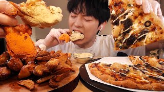 MUKBANG굽네치킨 신메뉴 치트킹 리뷰 먹방피자치킨감자튀김Chicken Pizza Potato EATING SOUNDSSIO ASMR 시오 [upl. by Kurt]