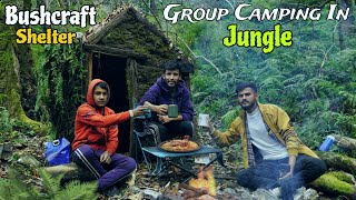 2 Days Group Camping In Deep Forest  Winter Camping In Bushcraft Shelter  Forest Camping in india [upl. by Goober]