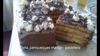 torta panqueques manjar pastelera [upl. by Halette362]