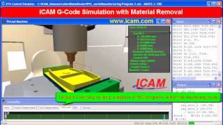 GCode Simulation using Control Emulator from ICAM Technologies cnc gcode simulation verification [upl. by Terri968]