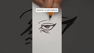 Comment dessiner un oeil endormiart shorts viral [upl. by Evelinn]