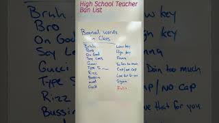 High School Teacher Ban List viral viralshort trendingshorts [upl. by Aryek]