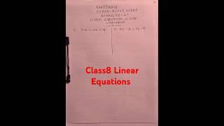 Class 8 Linear Equations With One Variable Updated Syallabus 2024 NCERT Mathematics neelclass16 🙏 [upl. by Marian]