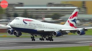 Amazing Plane Spotting at London Heathrow  45 mins w Stunning HD Heavies [upl. by Harned651]