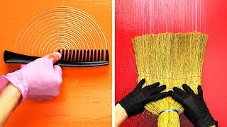 23 WALL PAINTING IDEAS USING ORDINARY THINGS [upl. by Modestine]