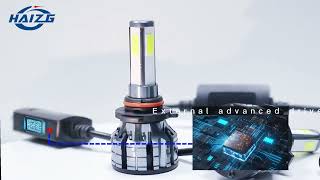 Haizg High Brightness Quality 4Sides K9 Car LED Headlight LED Headlight Bulb Auto LED Light H11 [upl. by Nylakcaj979]