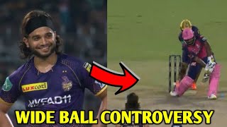 Suyash Sharma Wide Ball Controversy Explained  Sanju Samson Yashasvi Jaiswal Batting KKR vs RR [upl. by Nowd150]