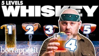 Bartender Mixes 5 Levels of Whiskey Cocktails  Bon Appétit [upl. by Assen]