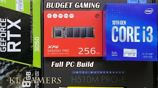 intel Core i3 10100F msi H510M PROE GAINWARD RTX3050 Budget Gaming PC Build [upl. by Davie850]