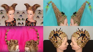 HALLOWEEN HAIRSTYLES  PEINADOS PARA HALLOWEEN  PEINADO PARA DIA DE MUERTOS [upl. by Jews]