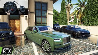 GTA 5  RollsRoyce Phantom VIII ORIBE  MAFIA GANG CONVOY  Steering wheel gameplay [upl. by Hanni]