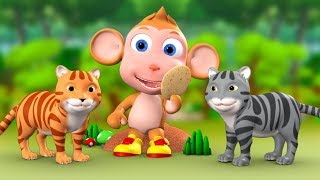 Monkey amp Two Cats 3D Animated Hindi Moral Stories for Kids बंदर और दो बिल्ली हिन्दी कहानी Kid Tales [upl. by Semyaj5]