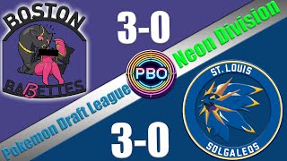 Pokémon Draft League  St Louis Solgaleos VS Boston Babettes  S7 W4 Neon Div [upl. by Doownelg]