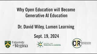 Why Open Education Will Become Generative AI Eduction [upl. by Narbig]