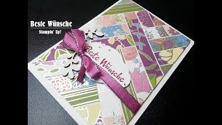 Beste Wünsche  Paper Piecing  Stampin Up  DIY [upl. by Carla175]