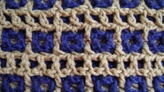 Interlocking Crochet™  Honeycomb amp Railroad Tracks Design [upl. by Aicileb435]