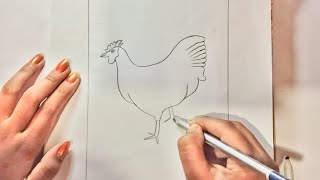 Hen Drawing Tutorial  How to Draw a Hen  Trishas World [upl. by Nylarat431]