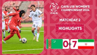 HIGHLIGHTS  IR IRAN vs TURKMENISTAN MD2 CAFA U18 WOMENS CHAMPIONSHIP 2024 [upl. by Eahsat701]