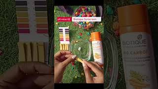 Testing pH value of Biotique Sunscreen phlevel shorts shortsvideo youtube youtubeshorts viral [upl. by Azenav]