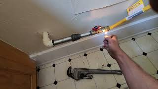 Installing a new gas ball valve for a new stove [upl. by Eidnyl]