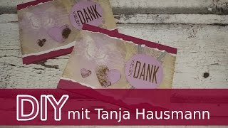 Anleitung schnelle Karte zum Dank einfach basteln cardmaking deutsch [upl. by Corvin]