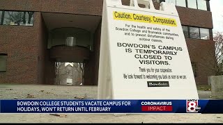 Bowdoin College students head home to finish fall semester remotely [upl. by Ellimak]