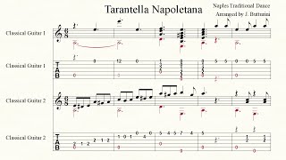 TARANTELLA NAPOLETANA Naples Tradizional Dance arranged for two guitars with tab [upl. by Ariuqahs5]