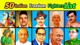 Top 50 Freedom Fighters Of India 🇮🇳  Indian Freedom Fighters Name With Photo  freedomfighter [upl. by Linn]