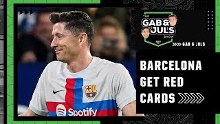 ‘UNNECESSARY’ Gab amp Juls react to Gerard Pique’s red card in his final game for Barcelona  ESPN FC [upl. by Aerdnaxela210]