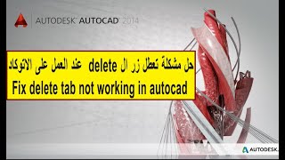 حل مشكلة تعطل زر ال delete اثناء العمل على برنامج الاتوكاد  delete key not working on autocad [upl. by Hanan]