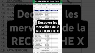 Comment utiliser la fonction RECHERCHE X sur Excel astuceexcel tutoexcel exceltips [upl. by Colley]