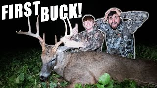 FIRST BUCK EVER  INSANE BLOOD TRAIL [upl. by Dasa804]